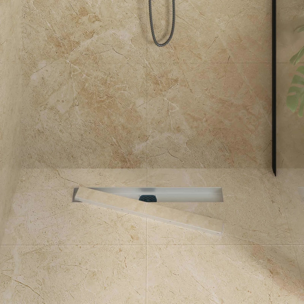 Scarico doccia 2-in-1 con sifone a 360° Argento 60 cm
