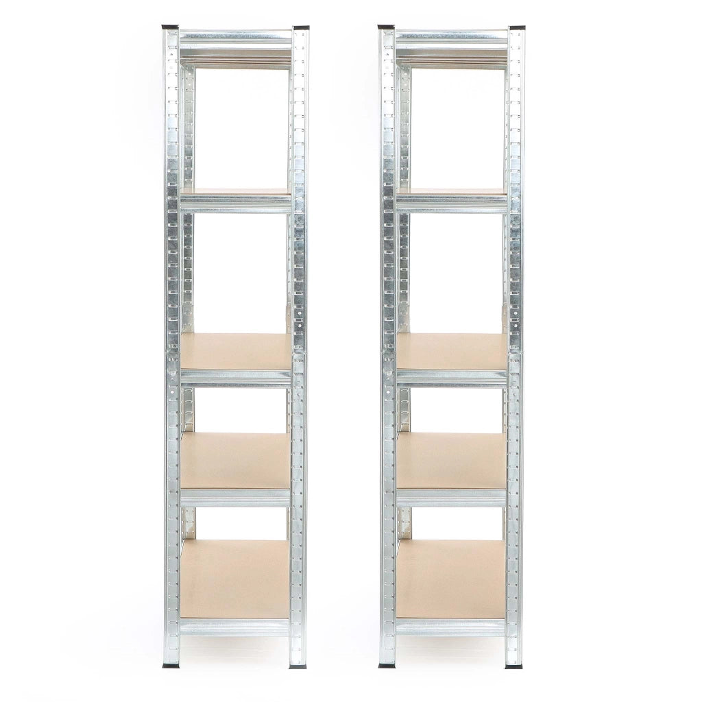 Set 2x scaffali a incastro per carichi pesanti 180x90x40cm Max 875kg l’uno Acciaio 5 ripiani