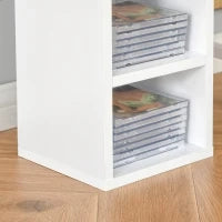 Libreria Scaffale porta CD set 2 Pezzi a 12 Ripiani in Legno, 21x19.2x88.3 cm, Bianco