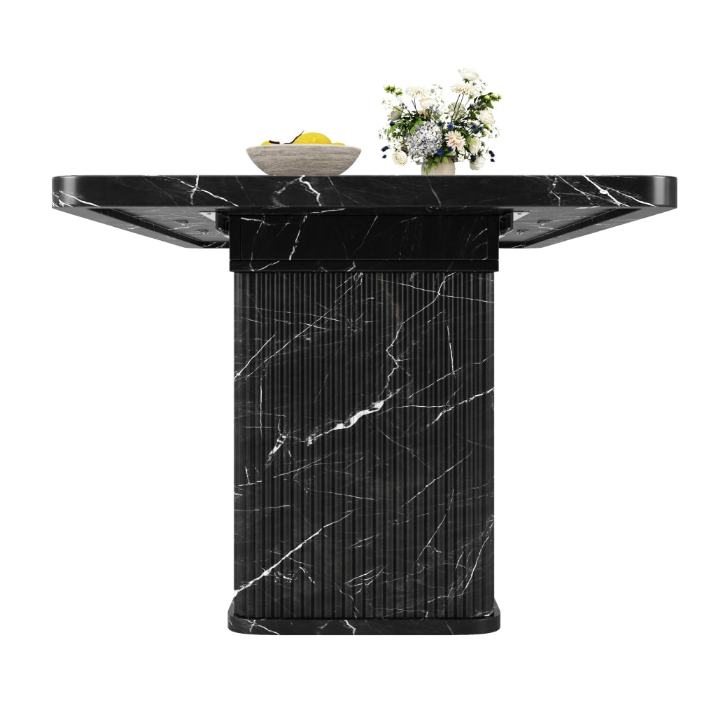 TAVOLO da pranzo estensibile 140-180 cm effetto marmo nero