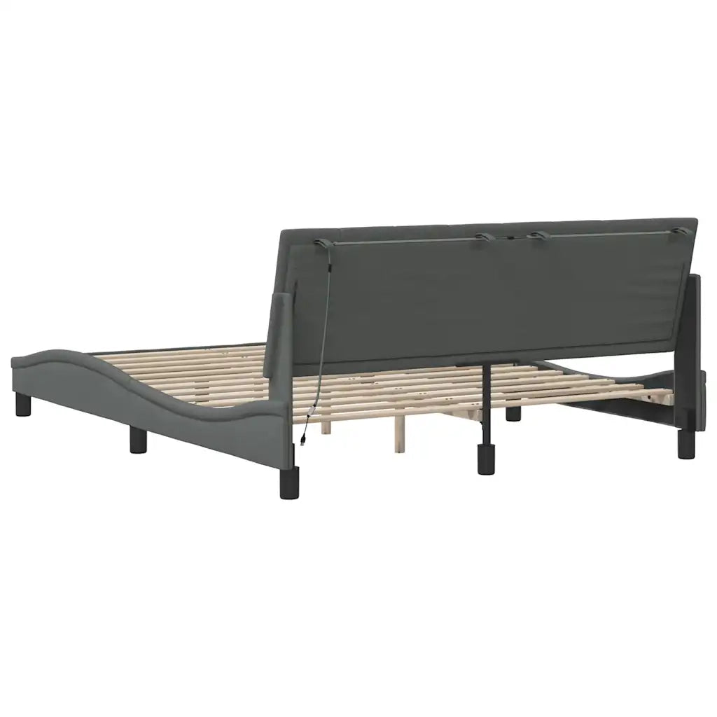 Giroletto senza Materasso Hanko Grigio Scuro 160x200 cm Tessuto 3310469