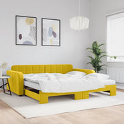 Divano Letto Estraibile con Materassi Giallo 100x200 cm Vellutocod mxl 106632