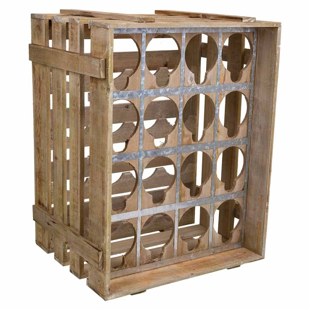 Cassetto portabottiglie in legno marrone 41x32x55h