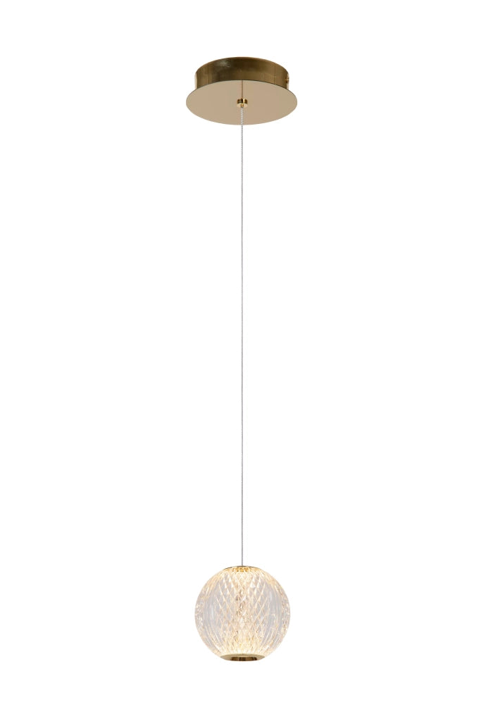 Lampada a sospensione Lucide Cintra sfera oro LED 4,2W