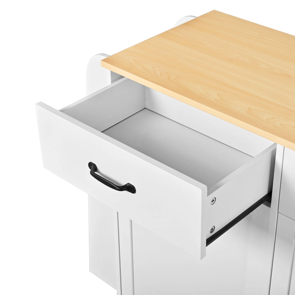 Credenza con ripiani aperti e vano rifiuti; per cucina e sala da pranzo; in MDF; bianco