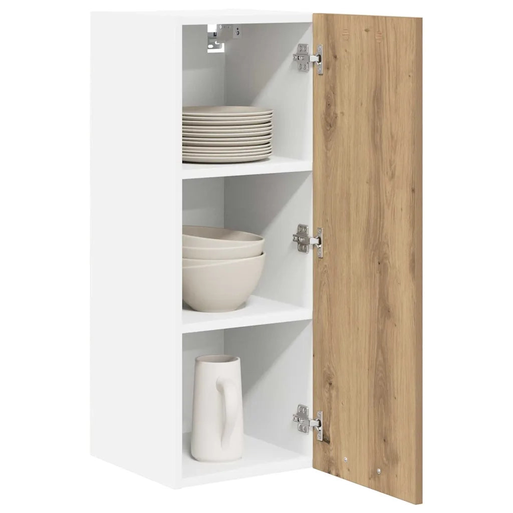 Armadio pensile Rovere Artigiano e Bianco 30 x 31 x 80 cm 884256