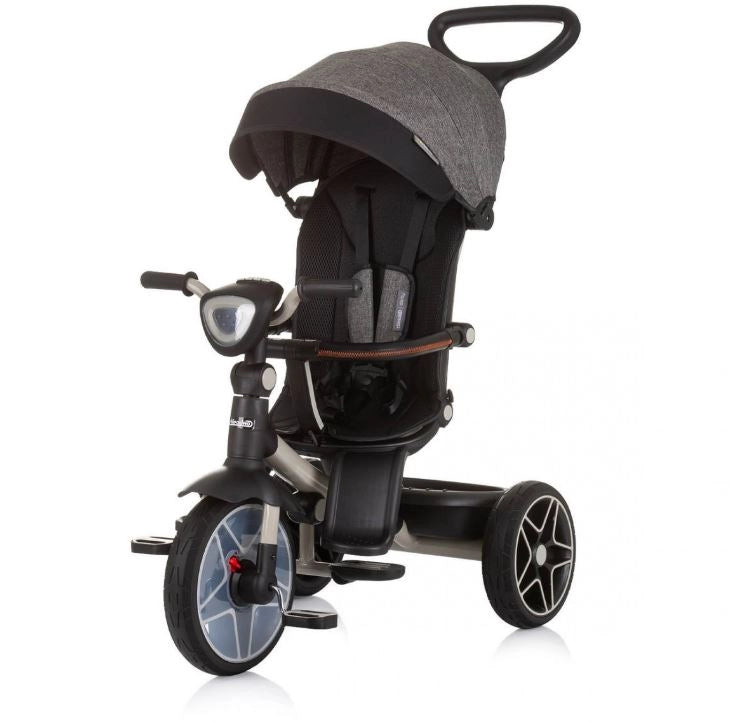 Triciclo bambini dai 9 mesi fino a 25 kg, Passeggino con maniglione regolabile, Bici, Sedile girevole Fronte Mamma e Str