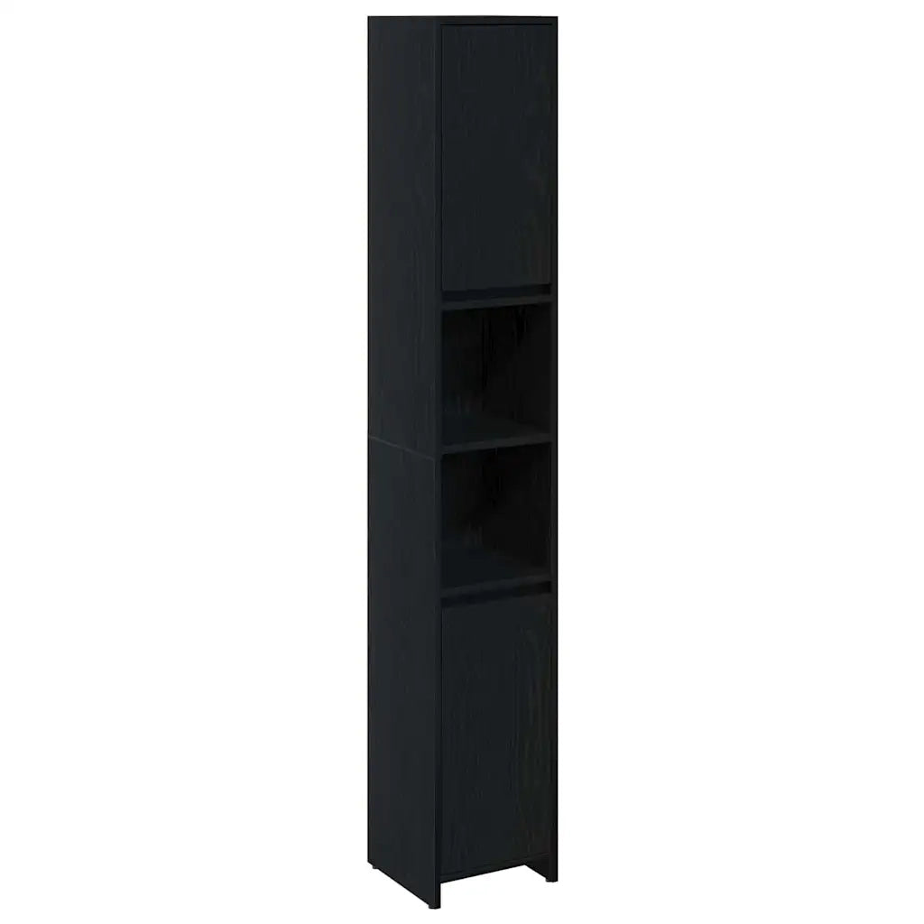 Mobile da Bagno con porta Rovere Nero 30 x 30 x 183,5 cm 862505