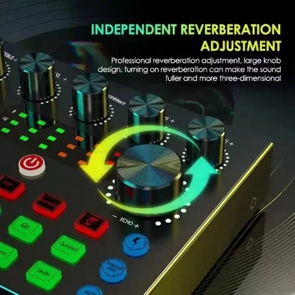 Trade Shop - Set Professionale Con Microfono A Condensatore Scheda Audio Q-sk8 Per Podcast Registrazione -