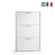 Scarpiera Con Tre Ante Fino A Nove Paia Di Scarpe bianco