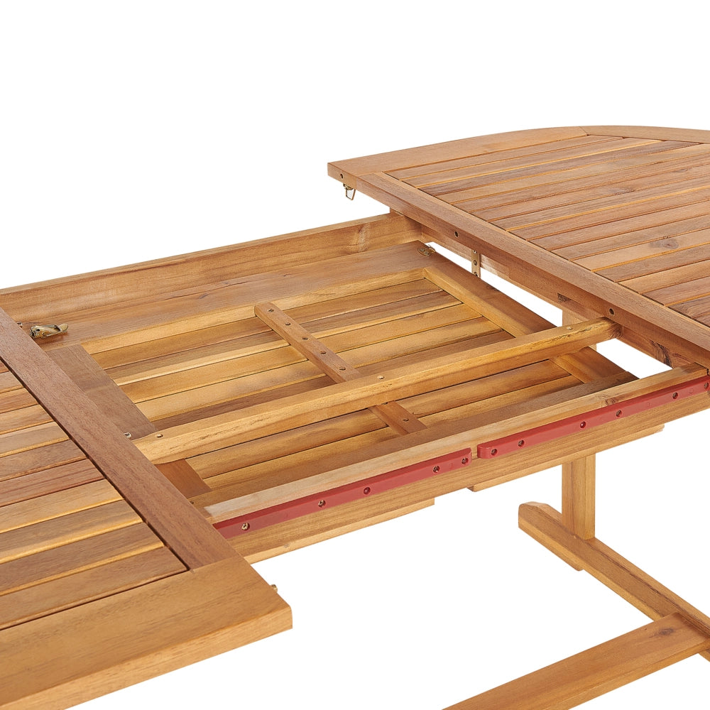 Tavolo da pranzo per esterni in legno di acacia leggero a 8 posti allungabile dal design rustico