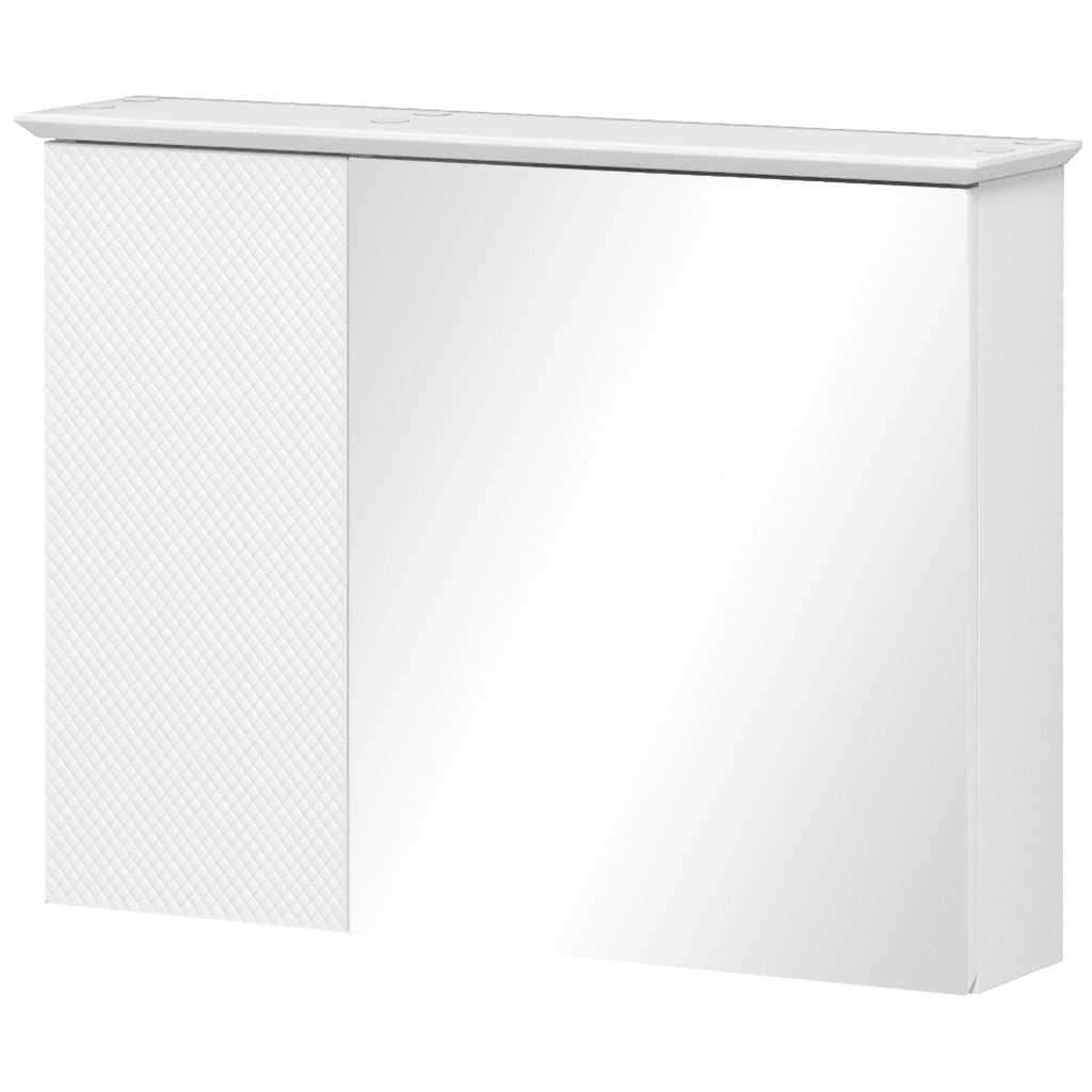 Armadio bagno con specchio e ripiano regolabile ¨C zephmum ¨C bianco 65x15x49 cm