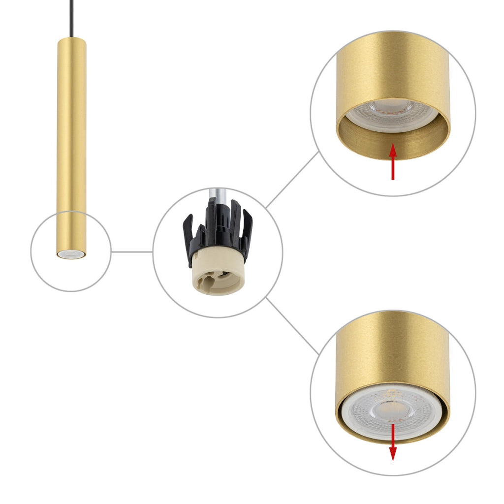 Lampada a sospensione tubo ottone Fourty Nowodvorski 10772