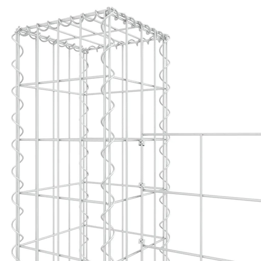 Gabbione a U con 3 Pali in Ferro 260x20x200 cm 151290