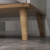 Credenza Cucina Alta con porta mensole regolabili nicchia centrale 2 passacavi, Buffet armadio di archiviazione 2 armadi, bianco| Aosom Italy