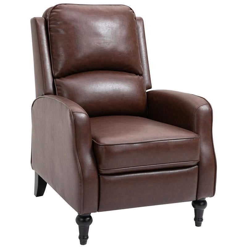 POLTRONA RELAX RECLINABILE MANUALE IN SIMILPELLE MARRONE