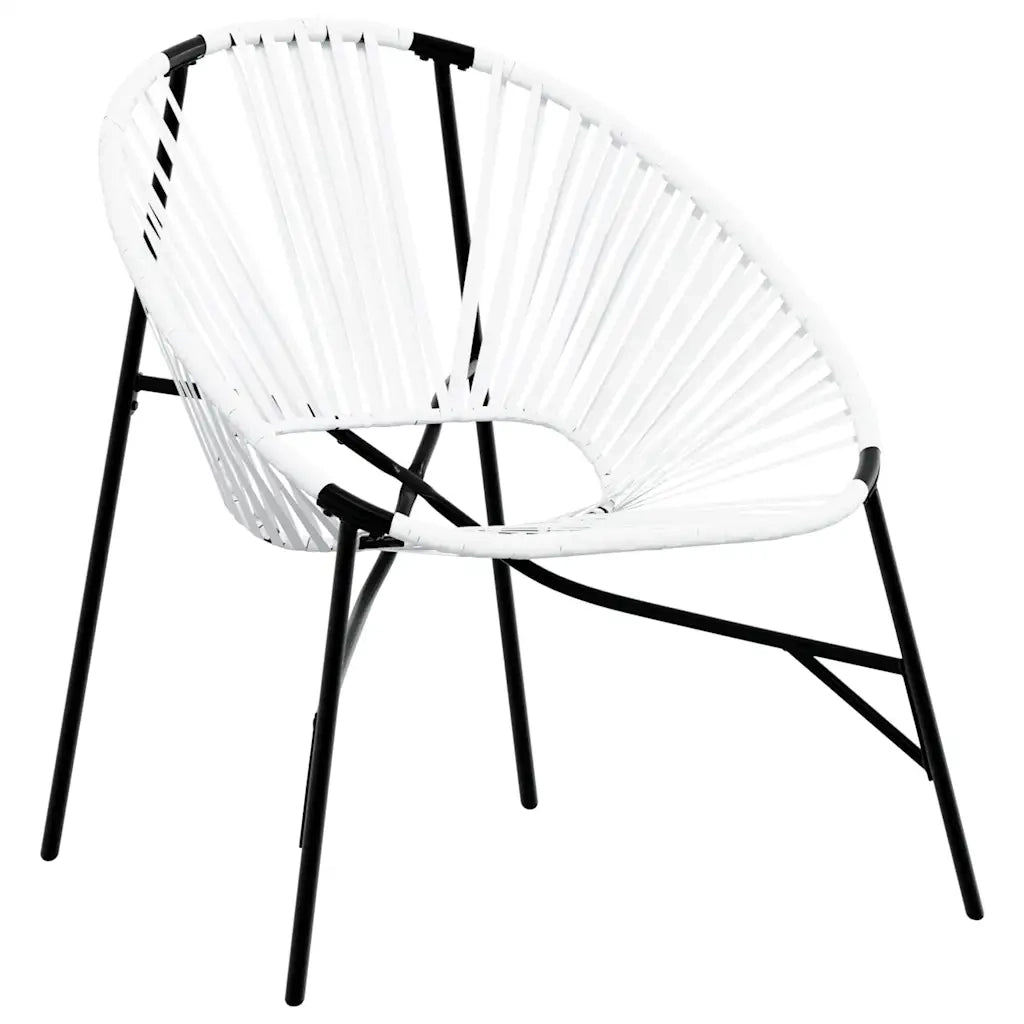 Sedia da Uovo da Giardino | Sedie da Esterno in Polyrattan Nero e Bianco