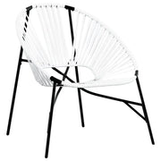 Sedia da Uovo da Giardino | Sedie da Esterno in Polyrattan Nero e Bianco