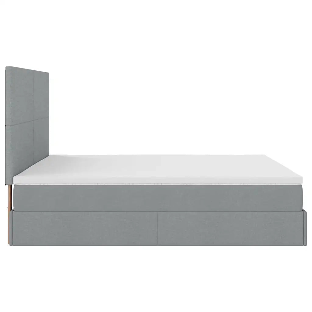 Struttura Letto Pouf con Materassi 200x200 cm in Tessuto 3313099