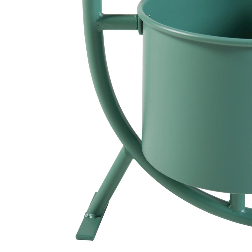 Portavasi da esterno 63 x 29 x 21 cm metallo verde 03_0010314