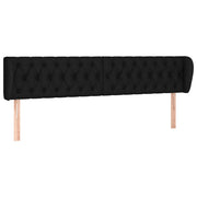 Testiera | Testata ad Orecchio Nera 203x23x78/88 cm in Tessuto