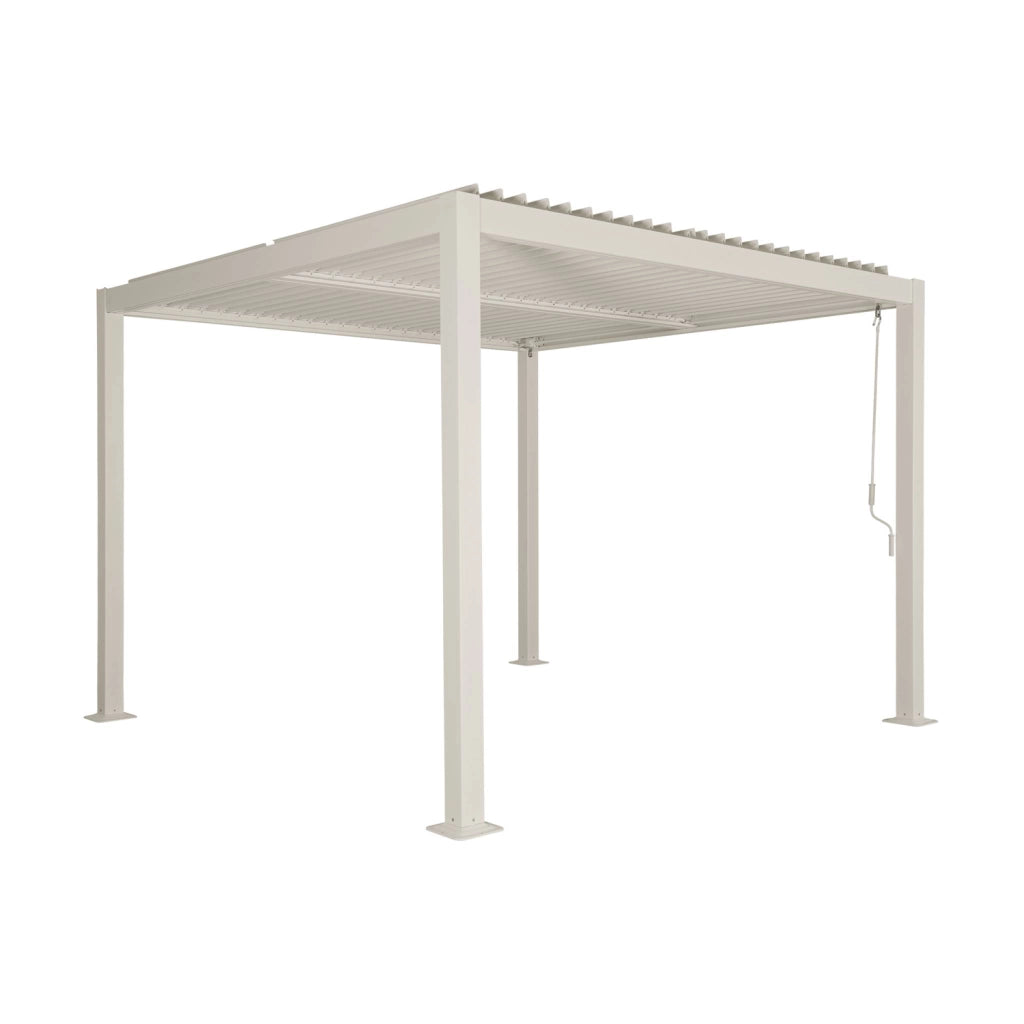 Pergola bioclimatica 3x3m in alluminio e acciaio, lamelle orientabili,
