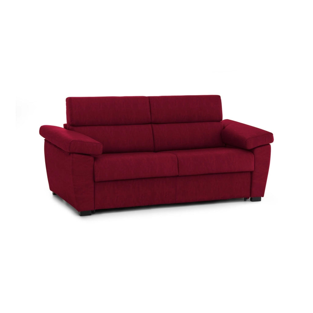 Fisciano, Divano Letto 2 Posti Sfoderabile Made in Italy, 205x95 cm Rosso