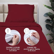 Tappeto da letto 240x220 cm con 2 cuscini 50x70 cm - Bordeaux