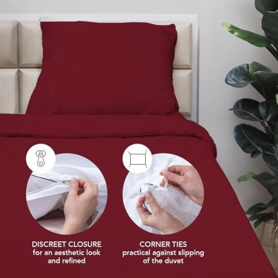 Tappeto da letto 240x220 cm con 2 cuscini 50x70 cm - Bordeaux
