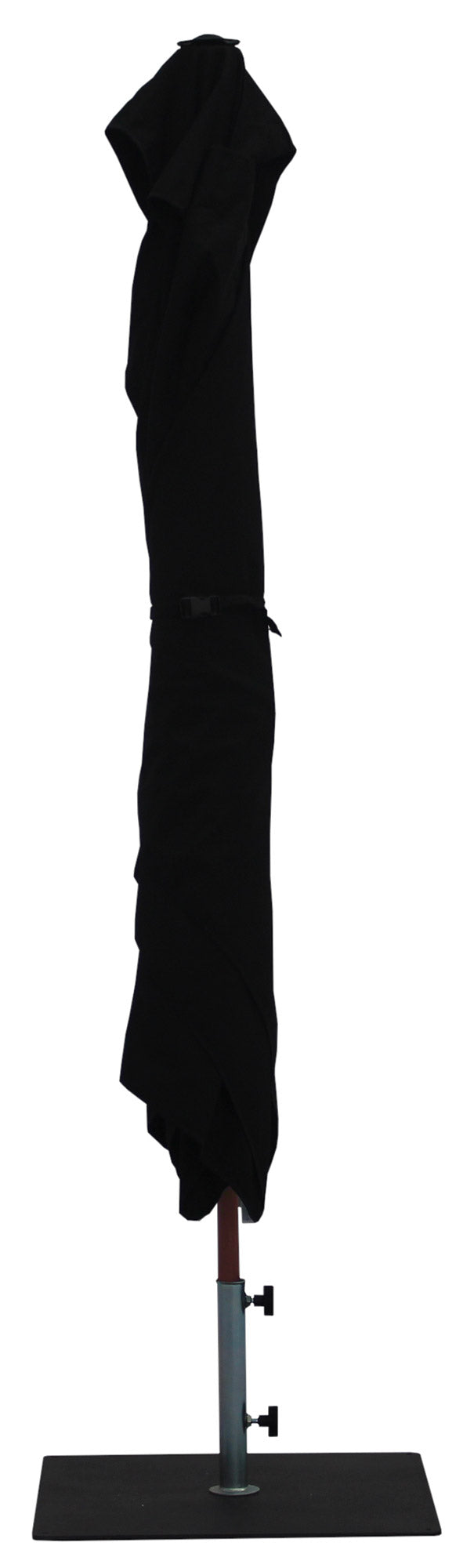 Ombrellone da Giardino 3x2 m Palo Ø38 mm in Alluminio Effetto Legno Tessuto Olefin Trend Wood Nero