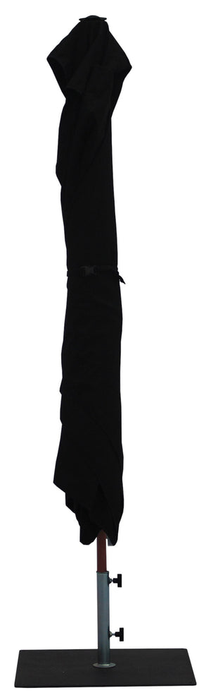 Ombrellone da Giardino 3x2 m Palo Ø38 mm in Alluminio Effetto Legno Tessuto Olefin Trend Wood Nero