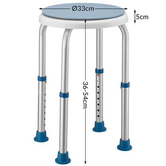 Sgabello Doccia Anziani Bambini Seduta Girevole Altezza Regolabile Antiscivolo