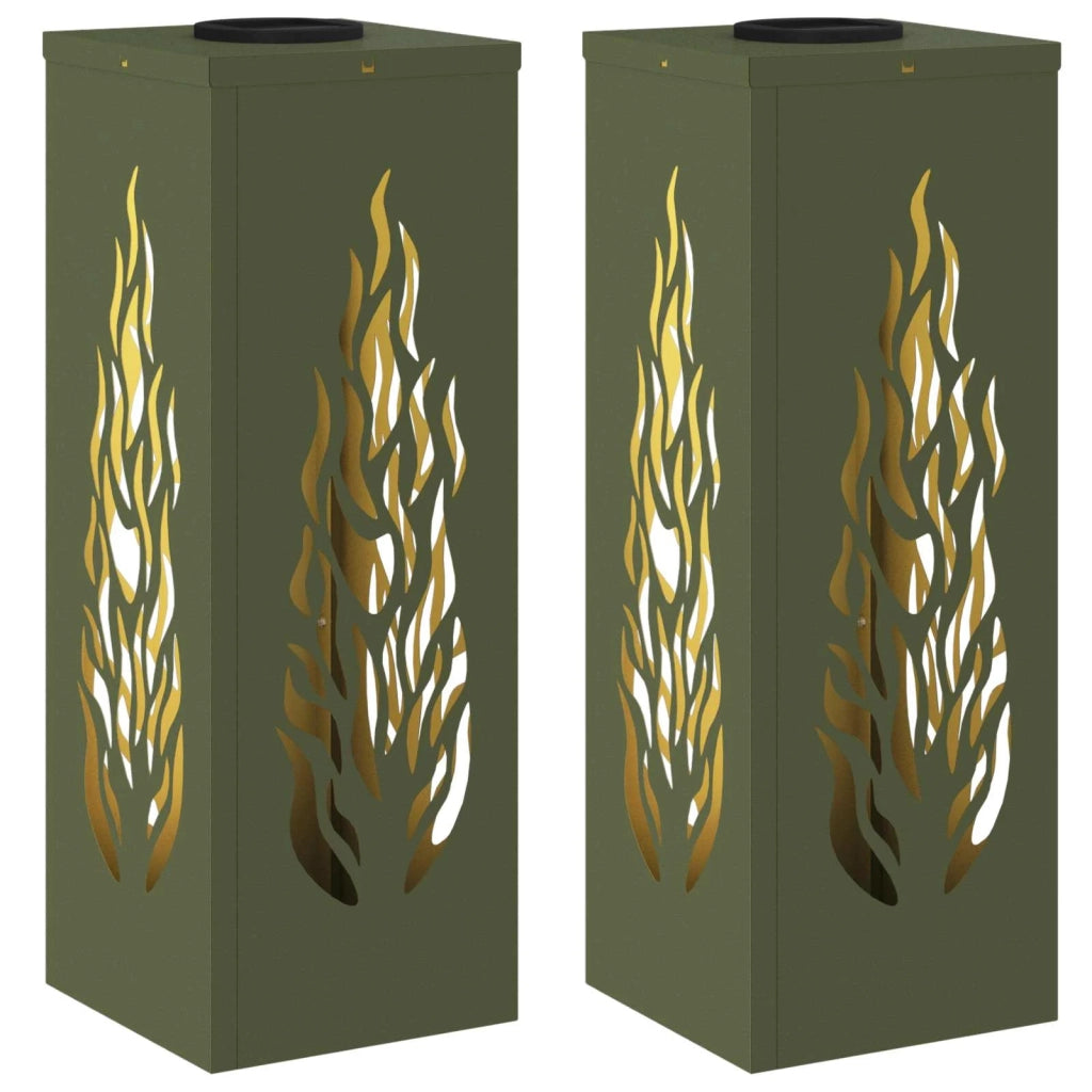 Faro LED solare per sentieri 2 pz Verde oliva CFW8853999