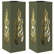 Faro LED solare per sentieri 2 pz Verde oliva CFW8853999