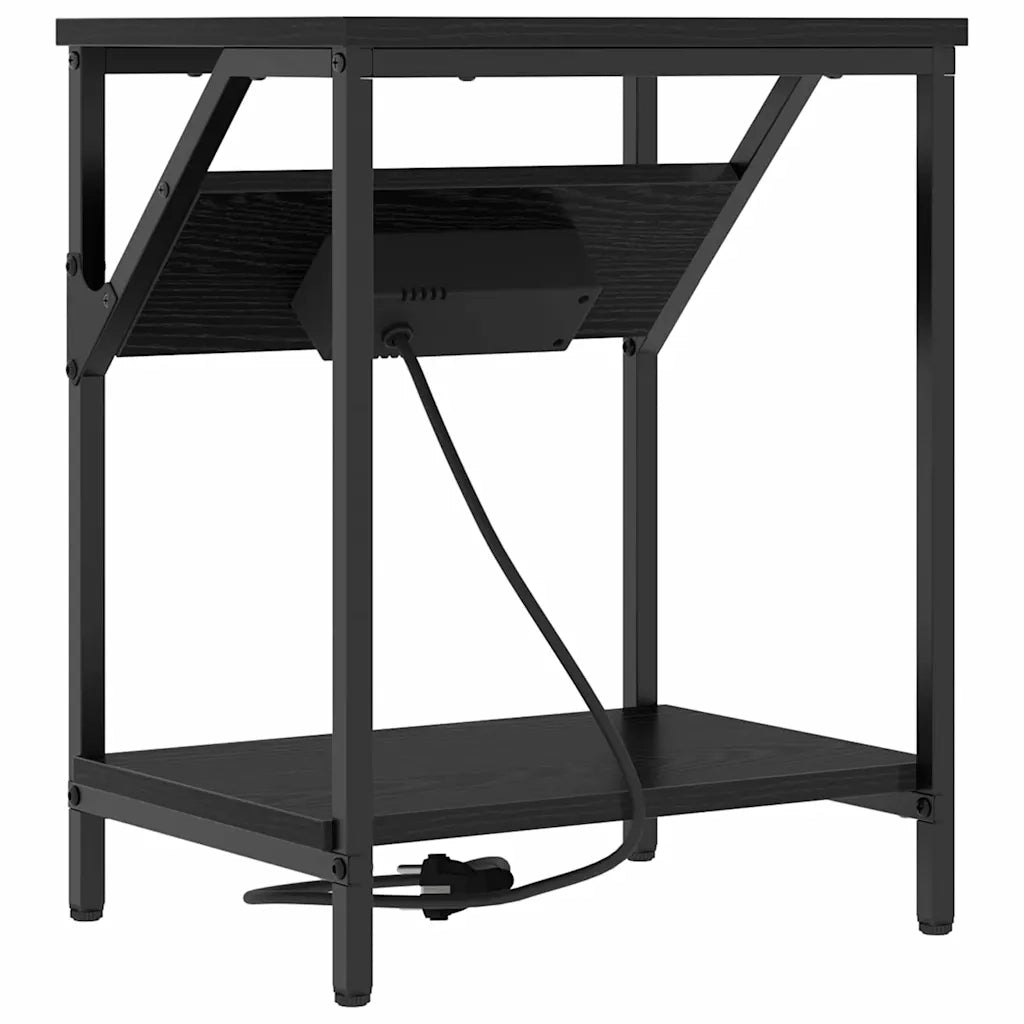 Armadio da Notte Rovere Nero 38 x 30 x 48 cm Legno multistrato 859580