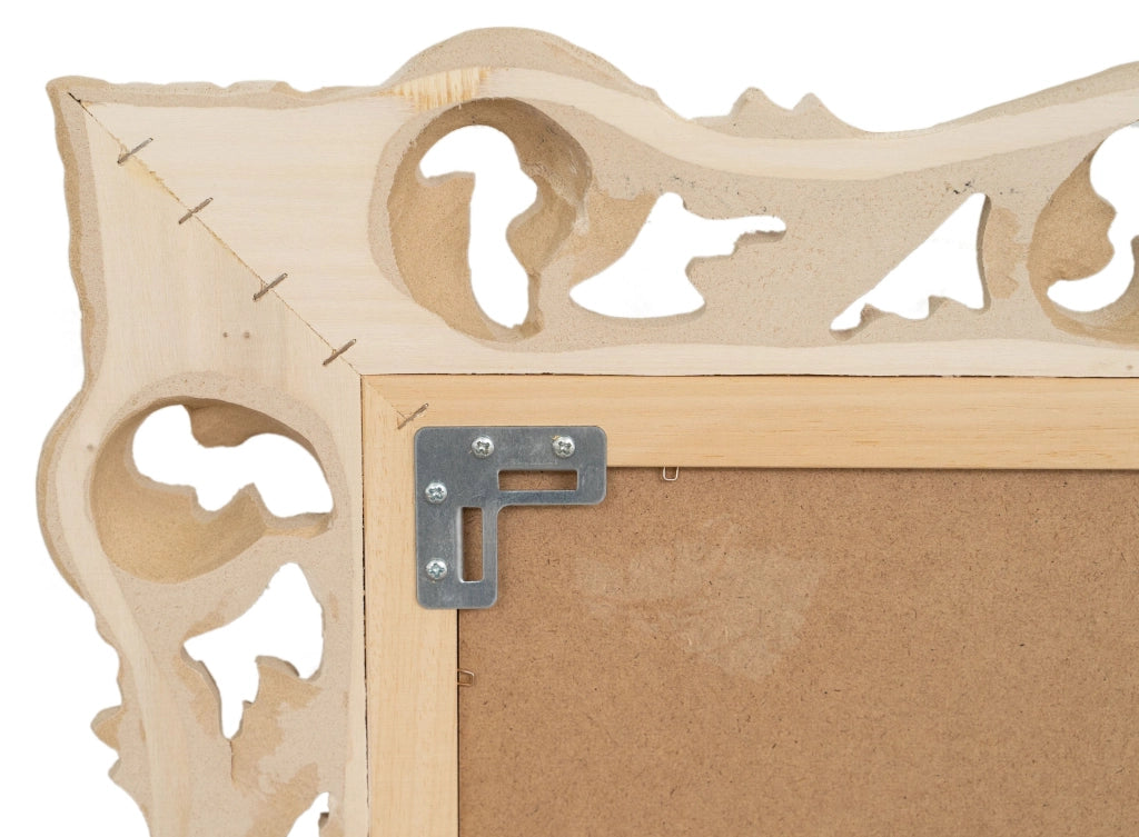 Biscottini SPECCHIERA DA PARETE IN LEGNO FINITURA GREZZA MADE IN ITALY realizzata Offerta
