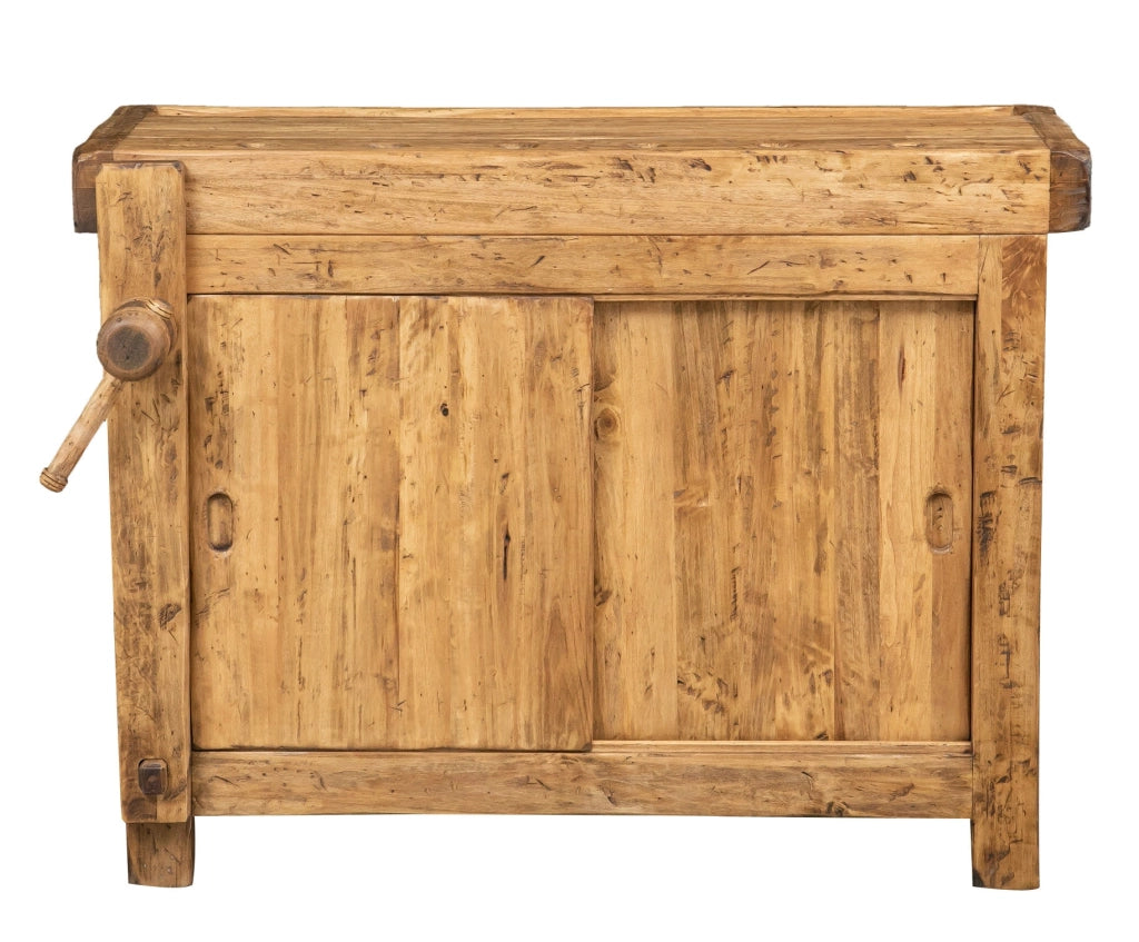 Biscottini Banco da lavoro Country legno massello di tiglio finitura naturale Made in Italy
