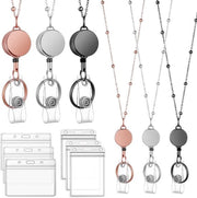 Badgehouder retrattile - Porta chiavi - Lanyard - Porta ID - Impermeabile - 3 pezzi con ganci in acciaio inossidabile