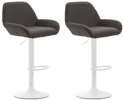 Set 2 Sgabelli Braga in tessuto grigio scuro,bianco