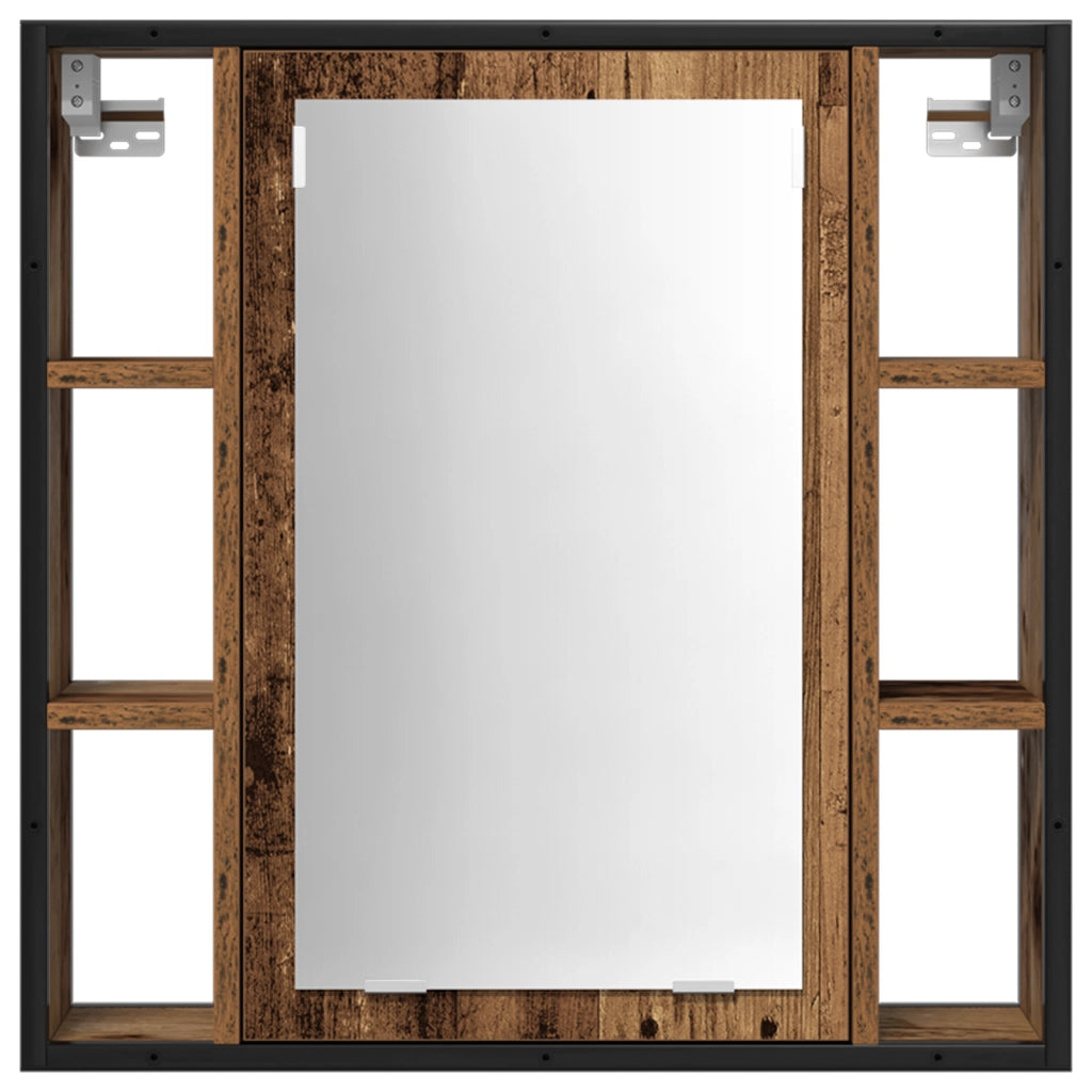 Set di Mobili da Bagno 2 Pezzi in Legno Vecchio in Legno Ingegnerizzato