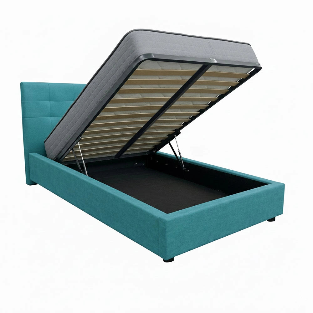 Letto contenitore piazza e mezza 120x190 cm con rete ortopedica a doghe, tessuto Enjoy, made in Italy - 17 Turkish