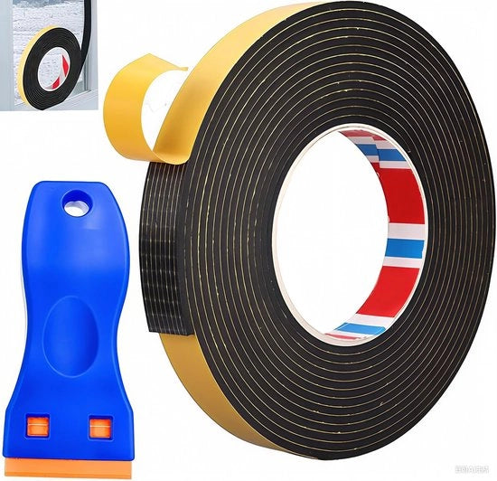 Tappo di sigillatura termoresistente - Autoadesivo - Tappo di isolamento - Neoprene - 5 Metri - 3 mm x 10 mm