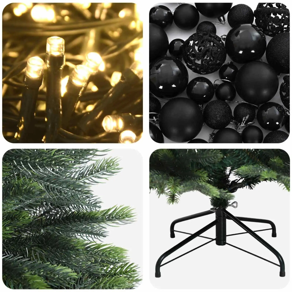 Albero di Natale Artificiale con Palline 150 cm 150 LED 3465596