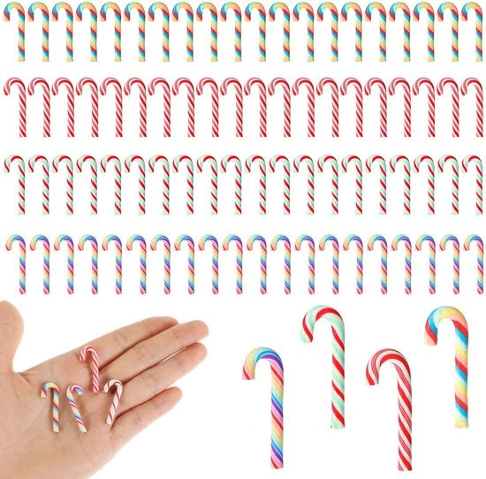 Decorazioni di Natale Miniature 80 Pezzi - Ornamenti Pendenti - Materiali di Decorazione per Fai da Te - 3 x 1 cm - Decorazioni di Natale