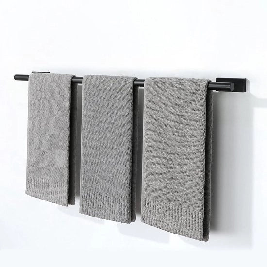 Maniglione per asciugamani - Supporto per asciugamani a muro - Organizzazione bagno - Acciaio inossidabile - 70 cm - Nero