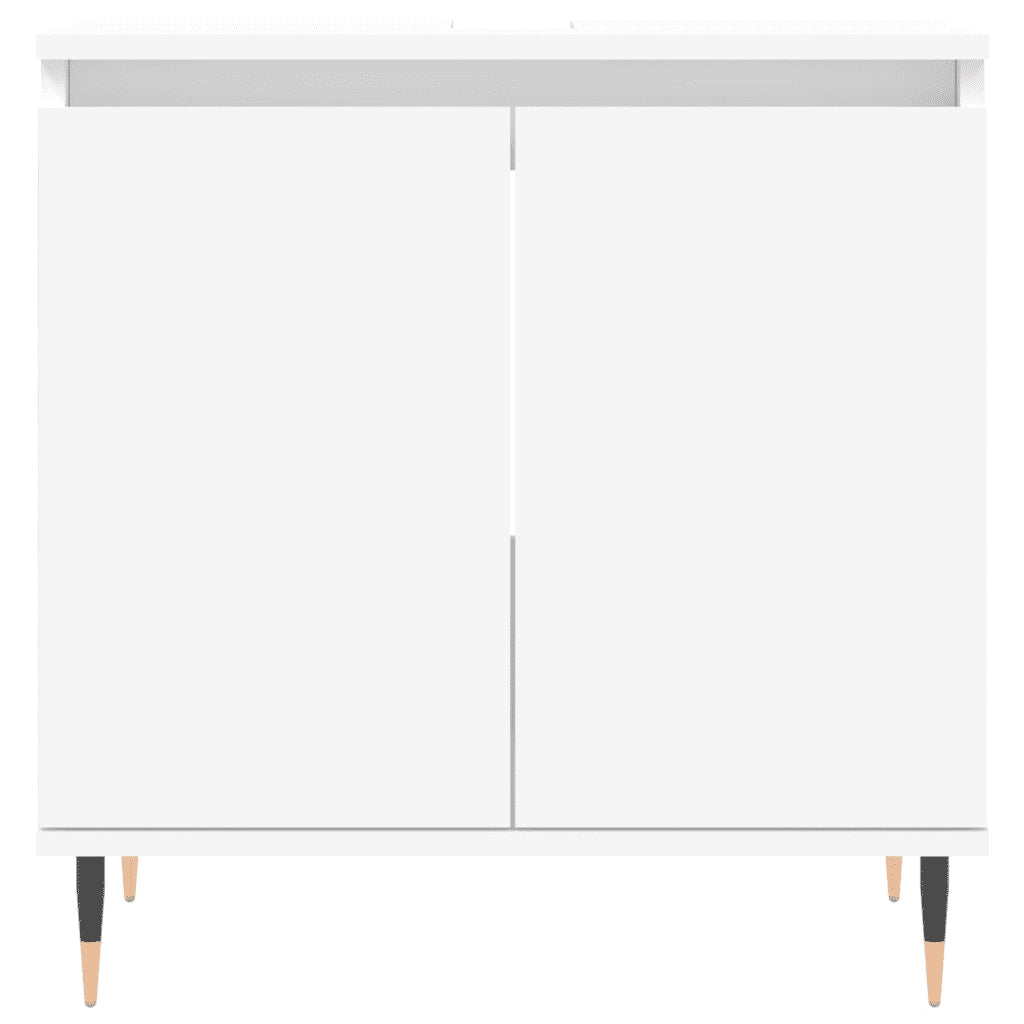 Set di Mobili da Bagno 3 pz Bianco in Legno Multistrato 3187781