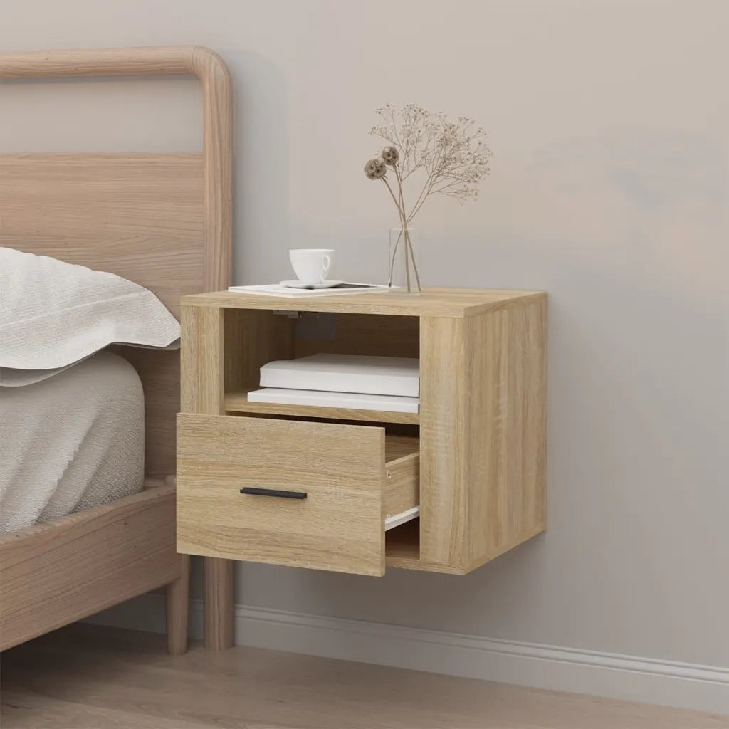 Comodino a Muro Rovere Sonoma 50x36x40 cm 816886