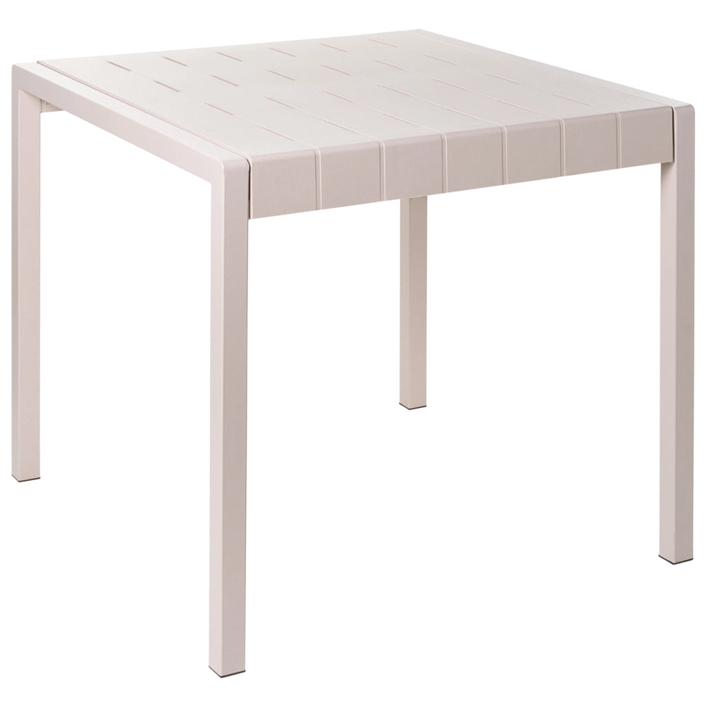 Tavolo da pranzo da giardino Telaio sintetico beige 4 posti resistente alle intemperie Patio esterno