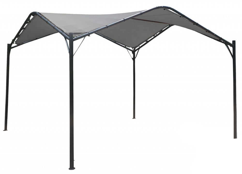 Gazebo da Giardino in Acciaio 3,5x3,5m Bauer Onda Grigio e Nero