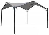 Gazebo da Giardino in Acciaio 3,5x3,5m Bauer Onda Grigio e Nero